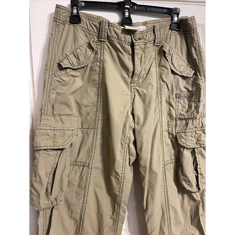 Vtg Y2K Gap Cotton Tan Cargo Baggy Pockets Zip Skater Paratrooper Pants 8 - Picture 5 of 7